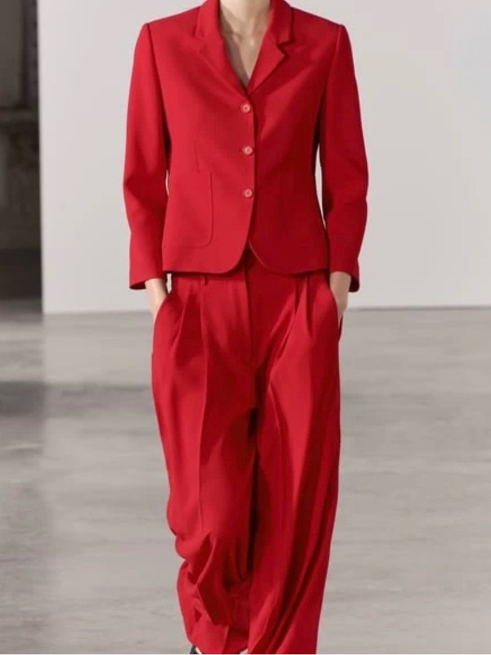 Zara ZW Collection Bright Red Suit
